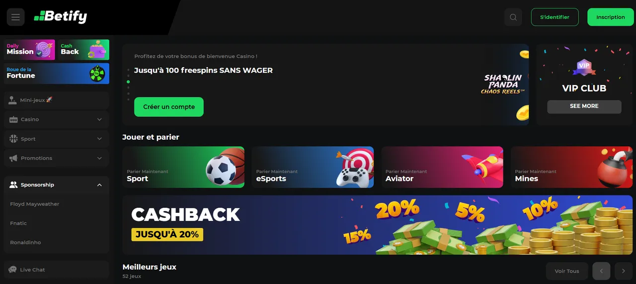 Caractéristiques clés et licence de Betify Casino